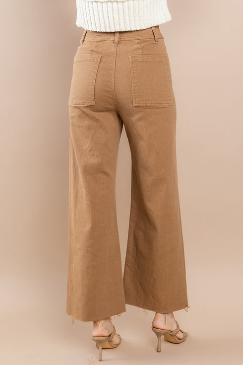 CAMEL RAW HEM PANT
